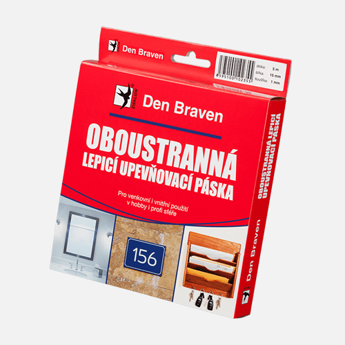 Den Braven Oboustranně lepicí upevňovací páska v krabičce 25mmx5m