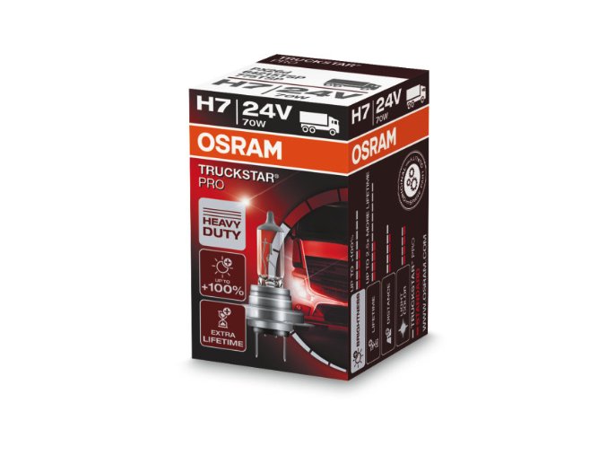 Osram 24V H7 70W PX26D TRUCKSTAR PRO +100% 