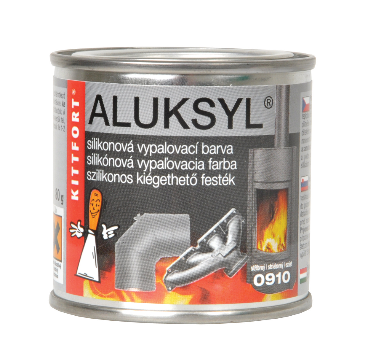 Kittfort Aluksyl vypalovací silikonová žáruvzdorná barva 80g stříbrná