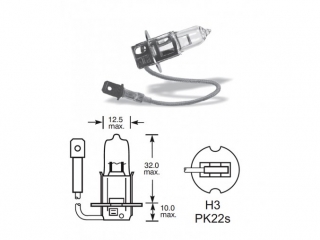 12V H3 55W PK22S Osram 1ks