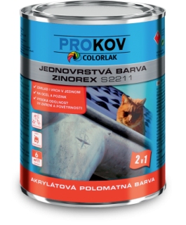 Colorlak ZINOREX S2211 jednovrstvá barva na ocel a pozink 3,5L