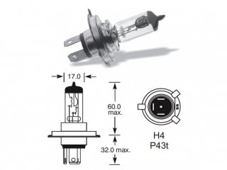 12V H4 100-80W P43T 1ks